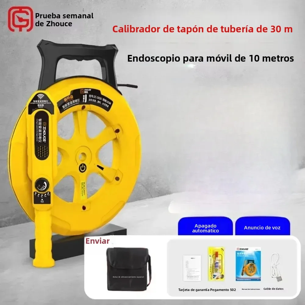 Detector de Obstrucciones en Tuberías de Hierro ZHOUCE ZC-D820/ZC-D830, Herramienta de Diagnóstico, Escáner para Bloqueos y Atascos en Tuberías, Instrumento para Plomeros