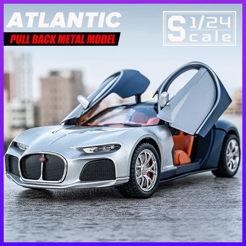 

1:24 Bugatti Atlantic Supercar Diecast Alloy Car Model for Boys Children Kids Toy Vehicles Sound and Light Toys