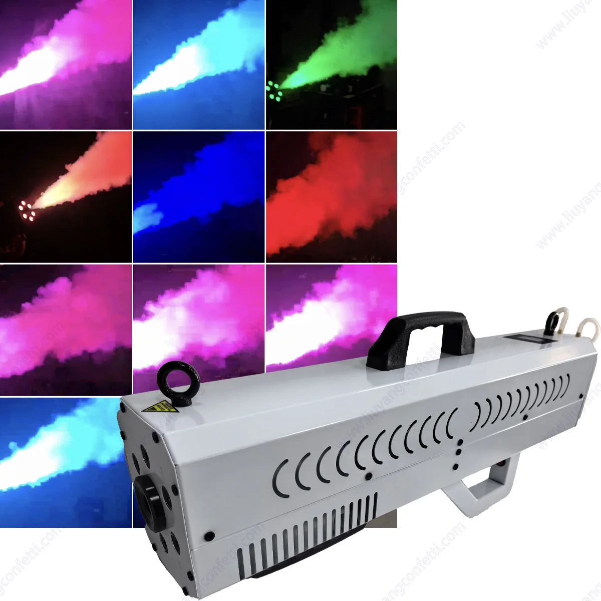 Fog Spray Machine Co2 Free Use Normal Fluid Handheld Smoke Gun Sfx Led Jet Stage Hand Club Dj Rgb Light Cannon Powerful Output