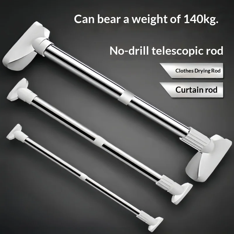 

Telescopic Rod Clothes Drying Rod Without Punching Balcony Bedroom Wardrobe Support Rod Curtain Rod Bathroom Shower Curtain Rod