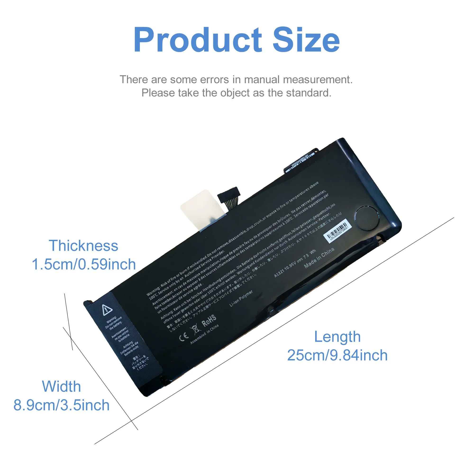 A1321 Battery for APPLE MacBook Pro 15" A1286 2009 2010 020-6380-A MC118LL/A MC372 MC371 MB985 MB986LL/A Fast Delivery