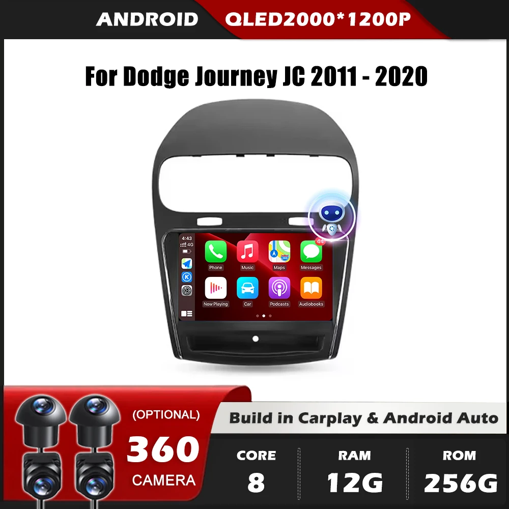 

FM 360 камера DSP Carplay для Dodge Journey JC 2011-2020 GPS-навигация Android Auto стерео мультимедийный плеер 4G Wi-Fi BT