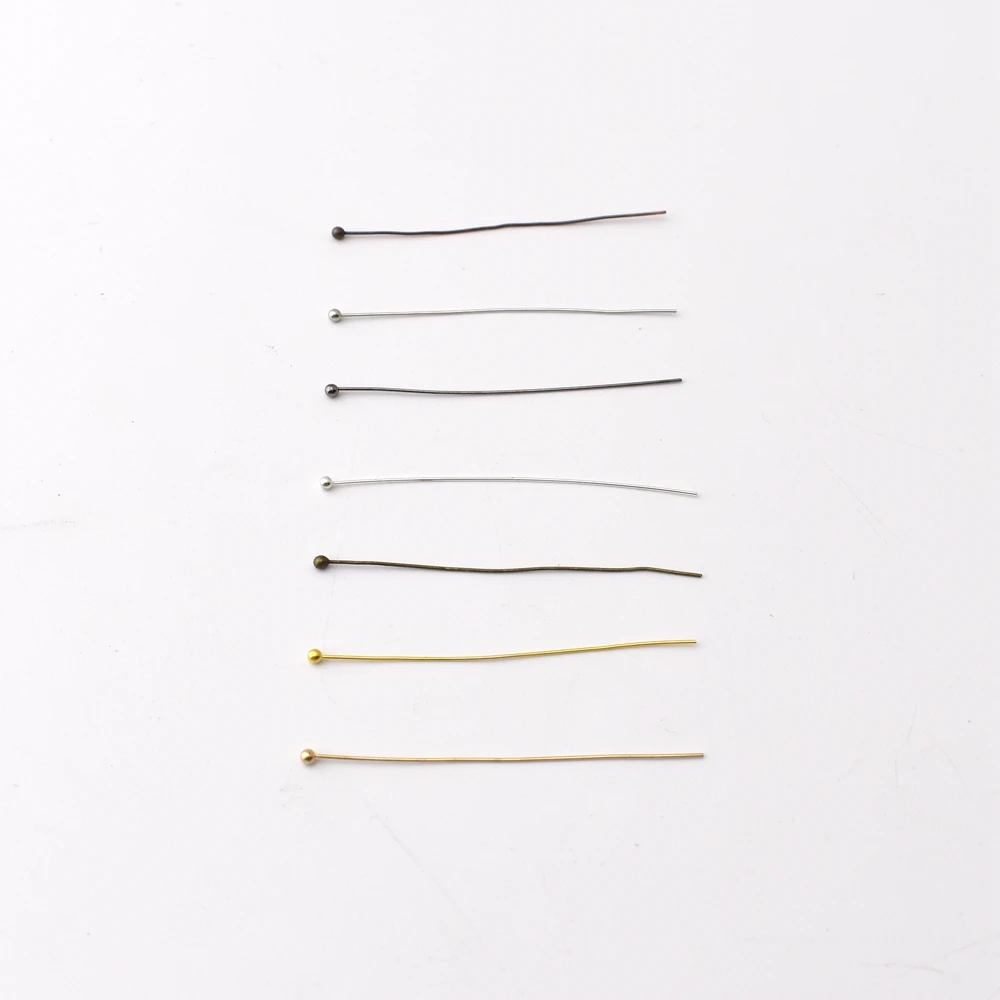 200 Pcs/Lot 16-50mm Supplies Ball Head Pins Needles Diy Handmade Accessories Earrings Headpins Findings for Jewelry Making