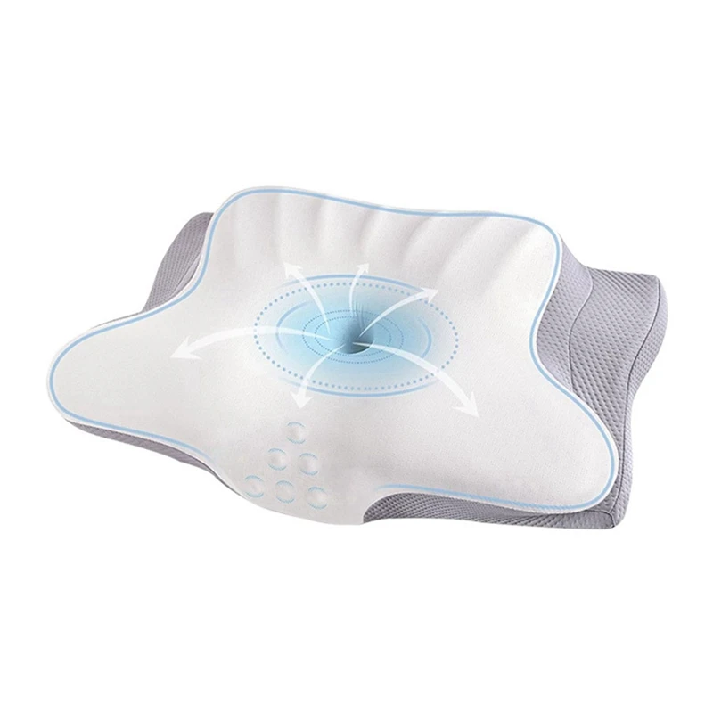 

Cervical Neck Pillow - Ergonomic Memory Foam for Side, Back & Stomach Sleepers, Cooling Pillow for Pain Relief-ABRM