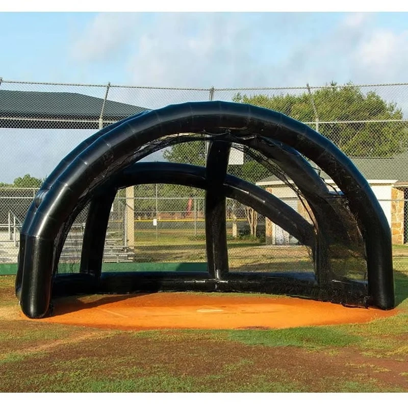 Custom Inflatable Baseball Field 22ft X 12ft X 8ft Baseball Softball Sport Court Pvc Inflatable Batting Cage