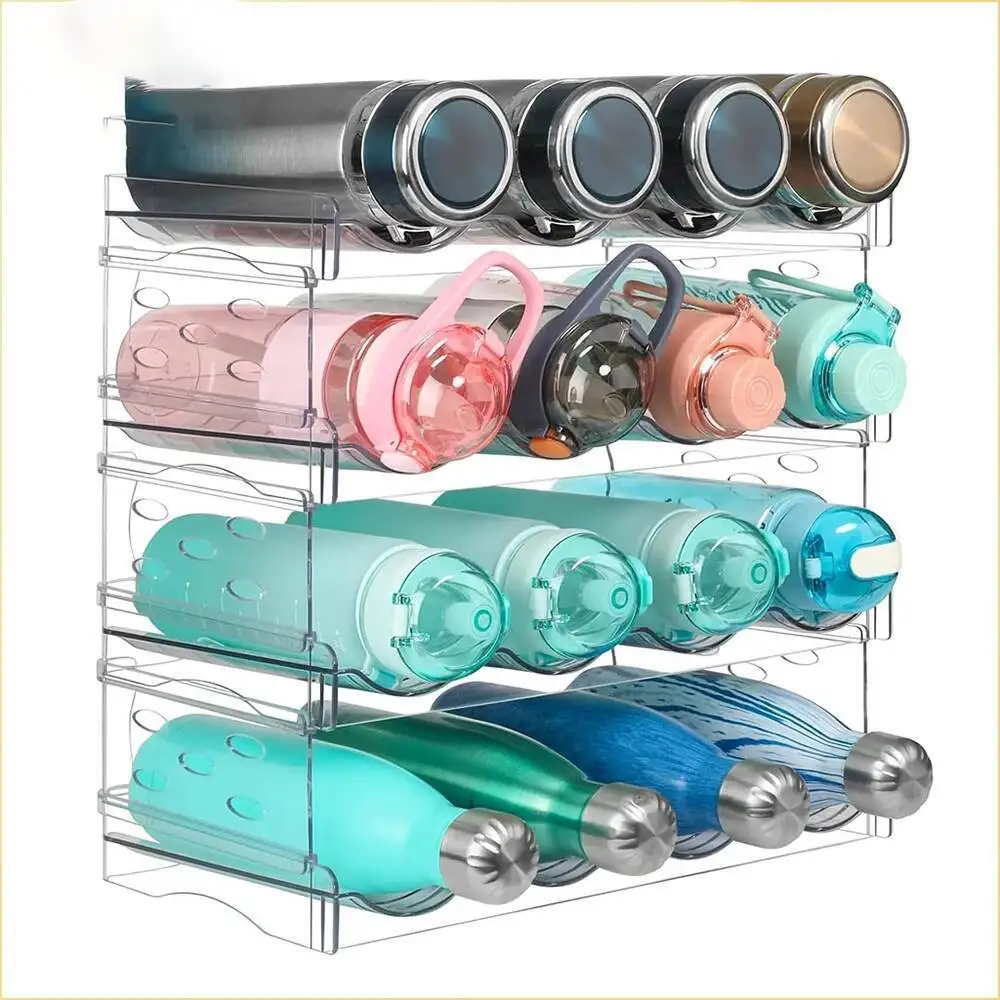 

4 Tier Stackable Beverage Cabinet Wine Refrigerator Mug Organizer Multifunctional Folding Storage Rack