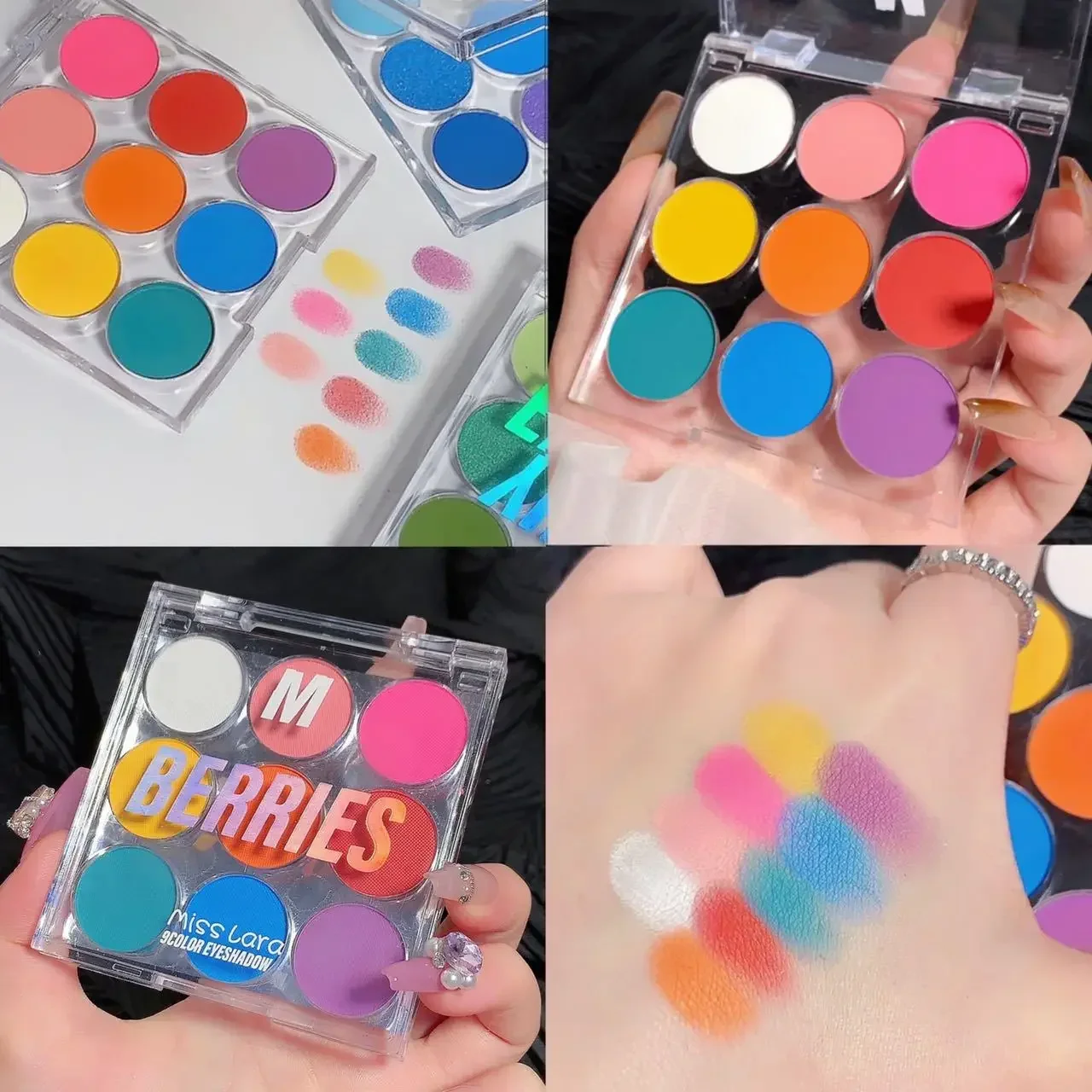 Paleta de sombra de ojos de 9 colores, sombra de ojos en polvo con brillo fino mate perla de verano, paleta de maquillaje de ojos encantadora de larga duración, cosmética