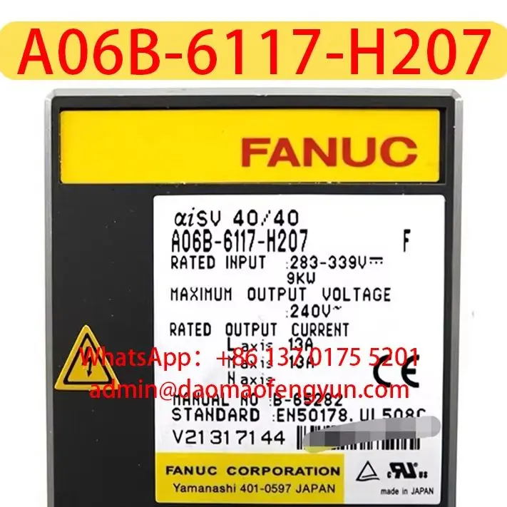 Original Genuine，A06B-6117-H207 Used Drive Servo Amplifier，A06B 6117 H207，Fast shipping
