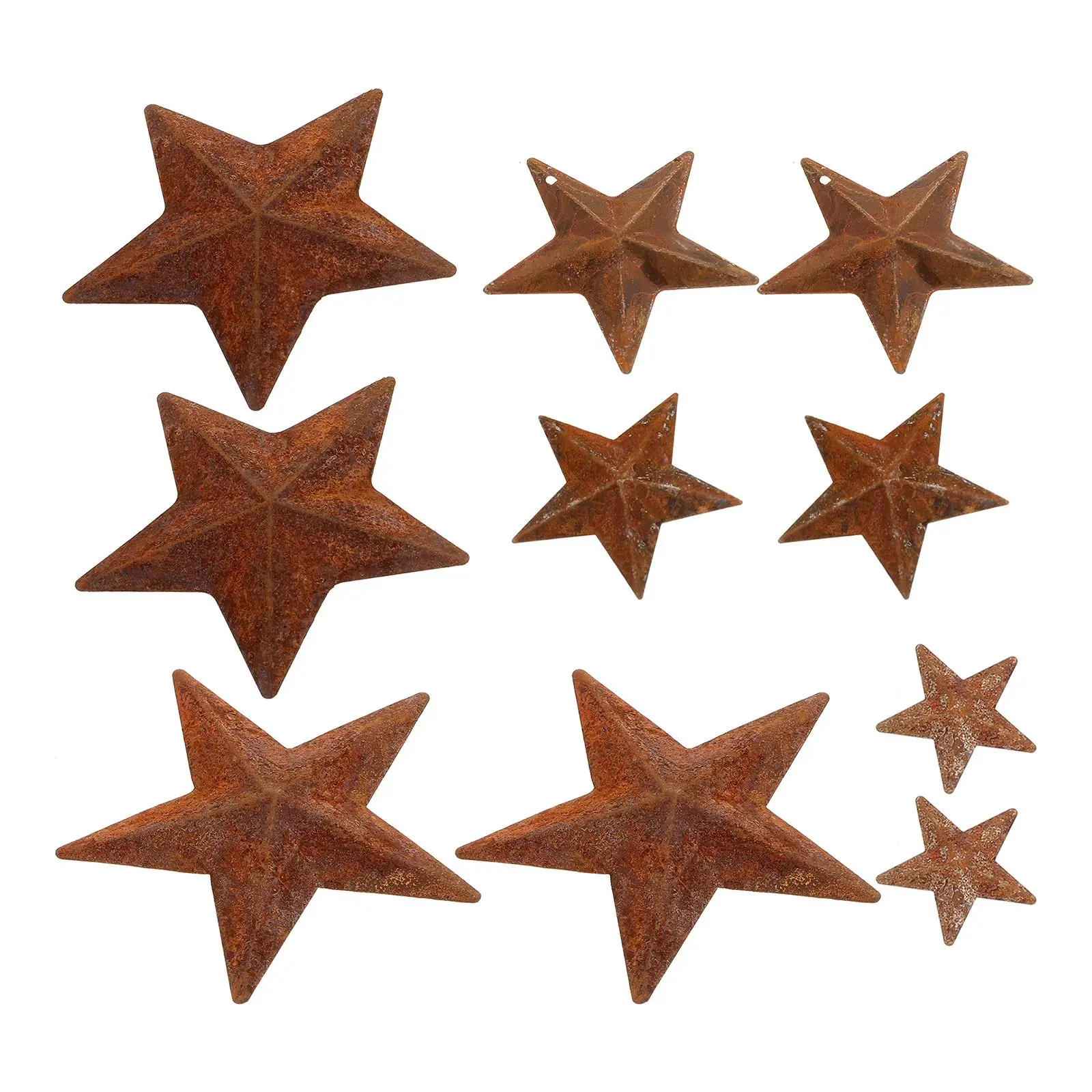 30 قطعة زخرفة الخماسي نجمة صدئة الحلي قلادة اكسسوارات ديكور الحديد نجوم معدنية #2