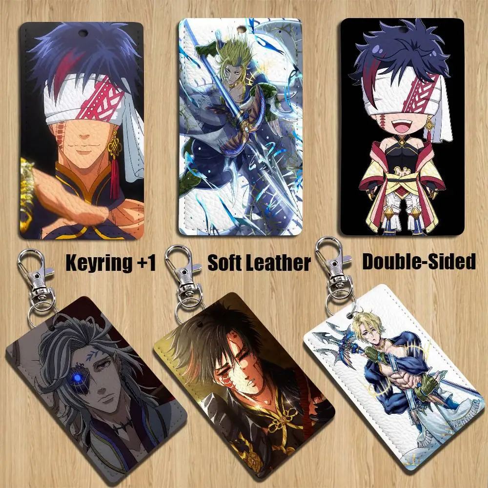 

dynamic Record of Ragnarok Rectangle ID Card Case Keychain Access Card Bag Key Tag Ring Leather Card Holder Key Ring Access