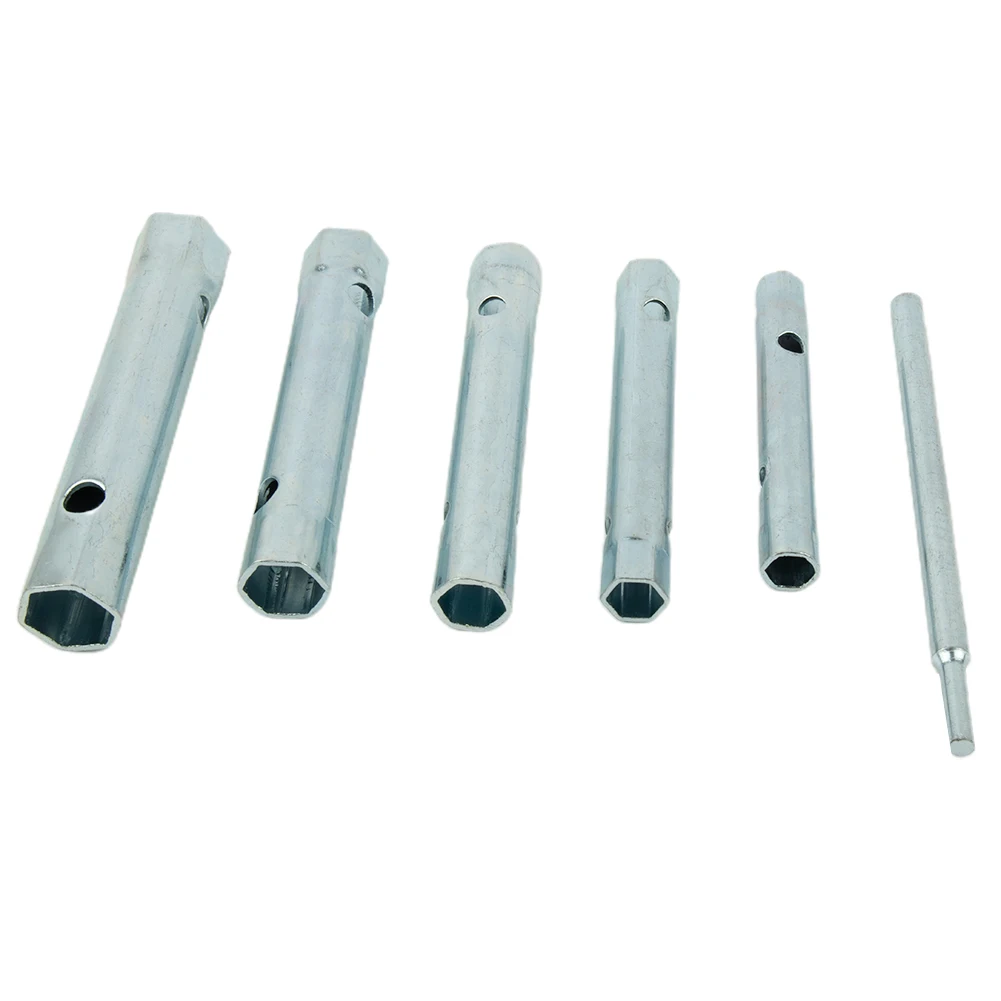 Practical Useful Accessories Brand New Box Wrench Tubular Steel Highly Polished Professional Silver Socket Tube Bar 6pcs/set