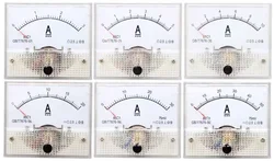 Analog Amp Panel ammeter 85C1 DC pointer type current meter panel DC -10 to +10A 100MA/300MA/2A/5A/10A-100A Class 2.5