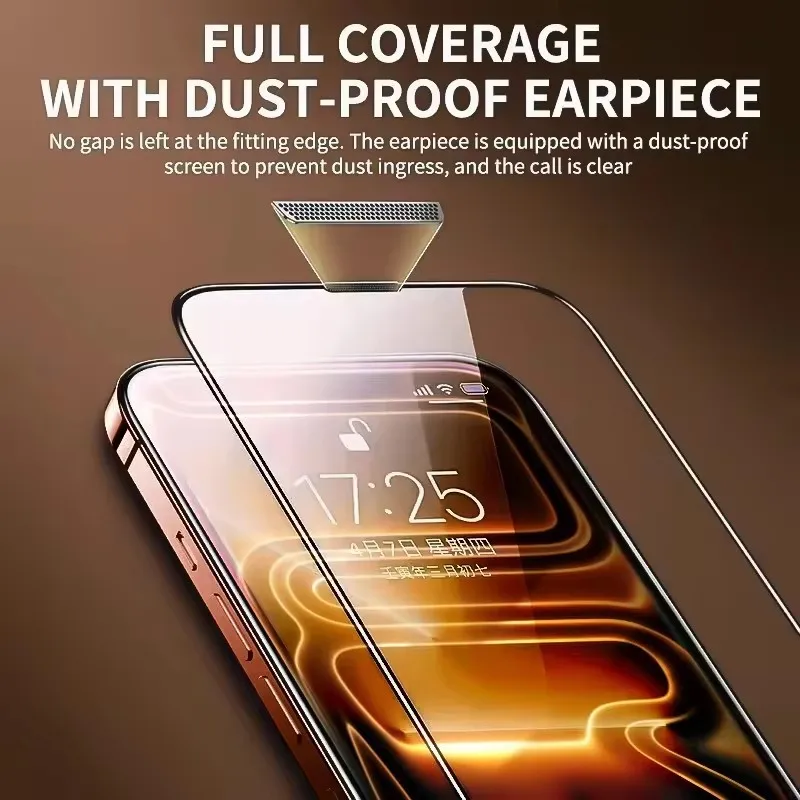 3 قطعة HD الزجاج المقسى آيفون 17 16 15 برو ماكس طلاء Oleophobic سهلة التركيب طبقة حماية ل 14 13 11 12 XS ماكس الزجاج #3