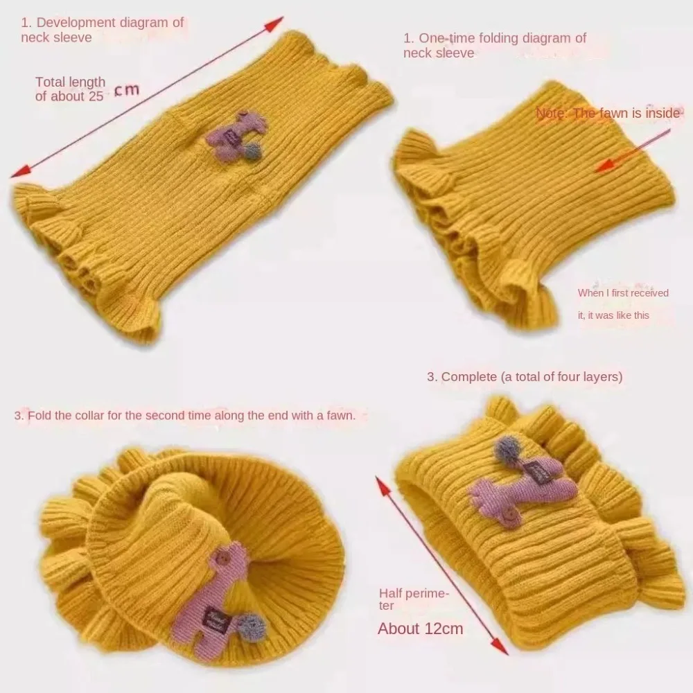 Knit Scarf Knitted Scarf Wool Multiple olors Warm Scarves Outdoor Scarves Kids Scarves Kids Flanged Shawl False Collar Neck Warm