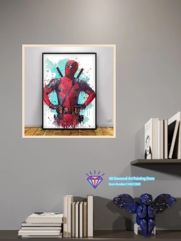 1pc frameless Deadpool Marvel Superheroes Square Round Diamond Painting Kit 5D DIY Cross Stitch Handmade Art Crafts Home Decor F