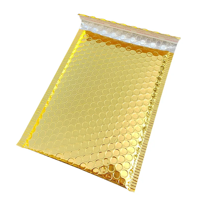 Leteveok 50/25/10pcs Bubble Mailers Shipping Bags for Small Businesses Gift Cushioning Packaging Gold Aluminized Envelopes