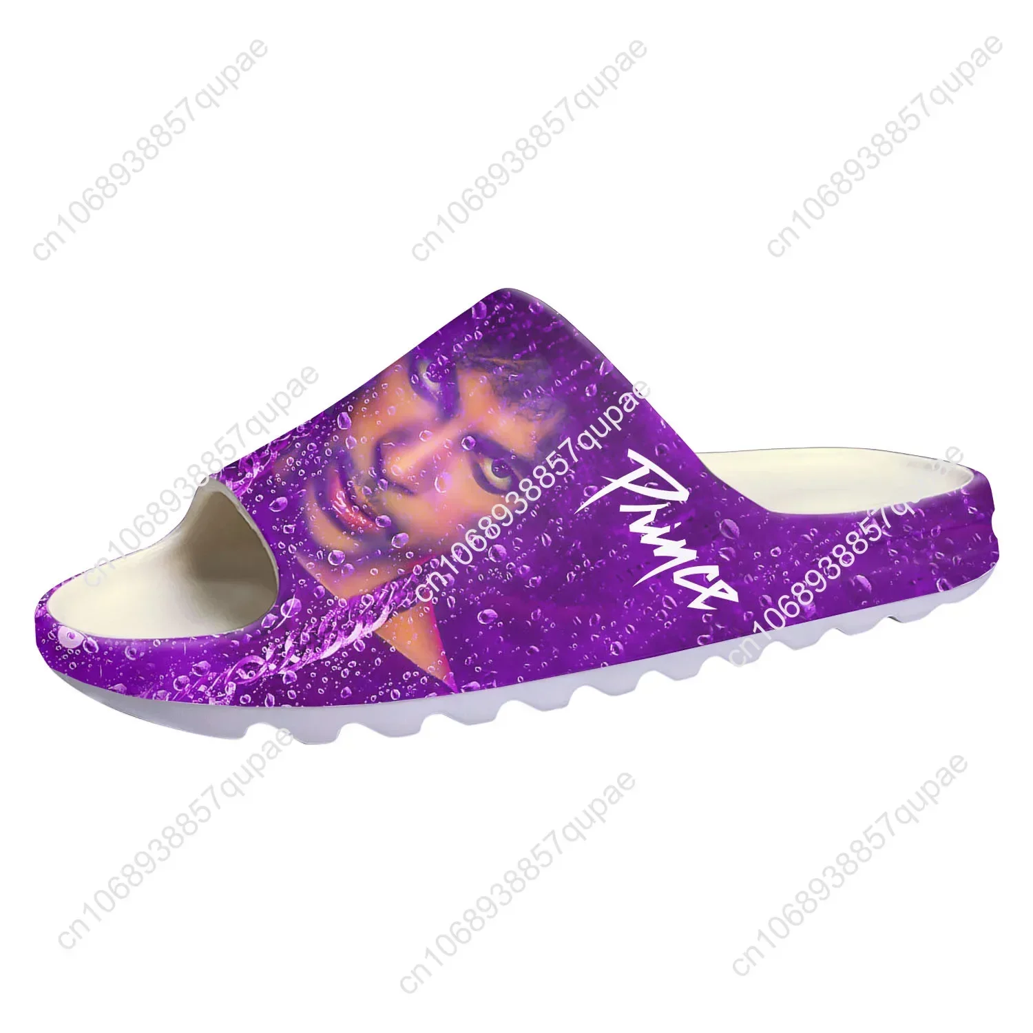 Prince Rogers Nelson Purple Rain Singer Soft Sole Sllipers Home Clogs Men Women Teenager Custom Made Sandals Water Shit  Step in