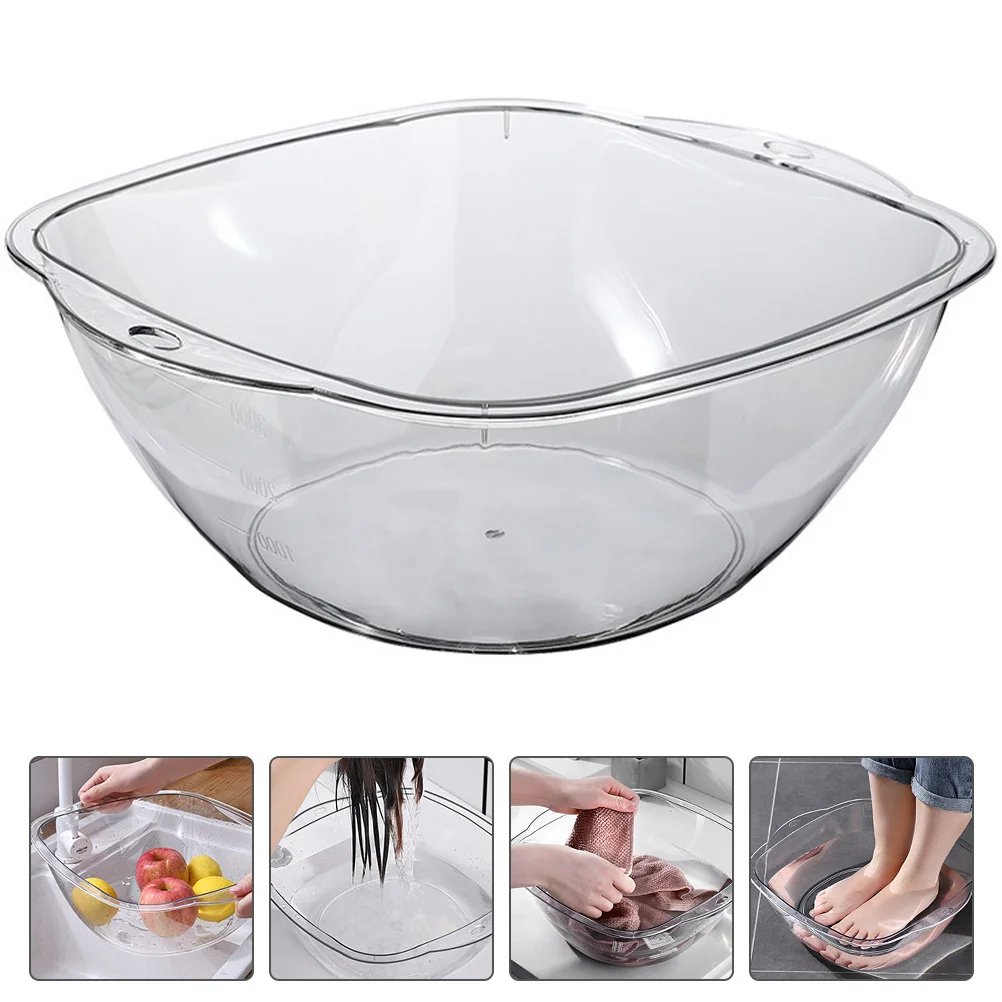 

Wash Basin Transparent Plastic Washing Portable Tub Salon Face Cleansing Washbasin