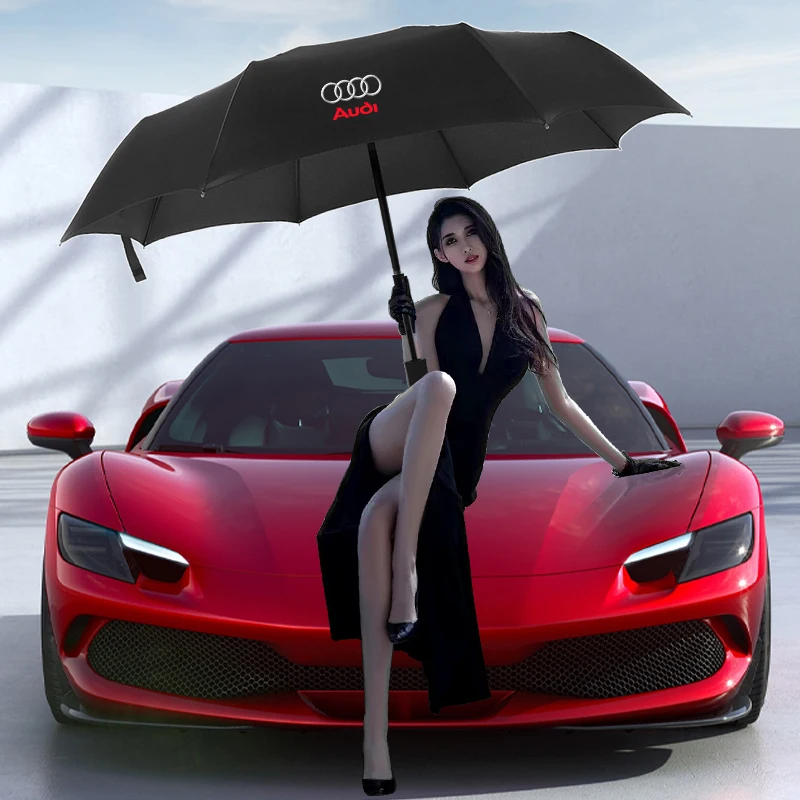 Car Fully Automatic Compact Folding Custom Umbrella Car Accessories For Audi sline TT Q2 Q3 Q5 Q7 Q8 A3 A4 A5 A6 A7 R8 B5 B6 B7