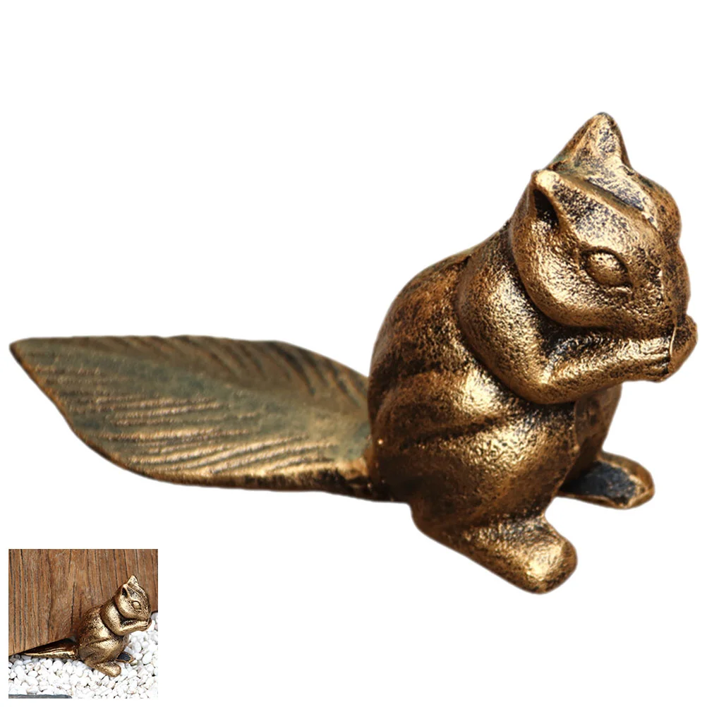 Squirrel Statue Decoration Door Stopper Sturdy Iron Door Stop Security Door Stop For Bedroom