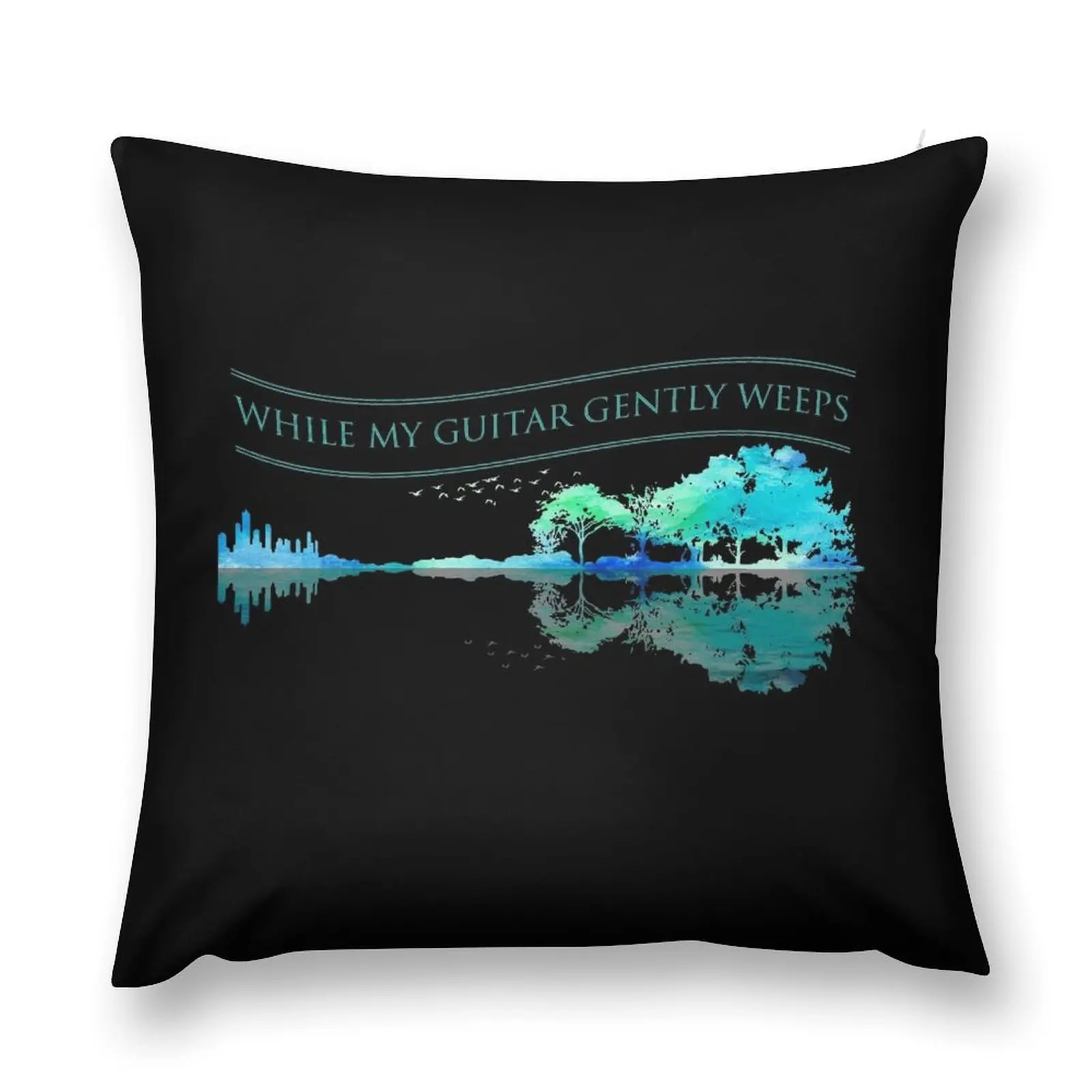 

While My Guitar Gently Weeps - Guitar Artwork Nature Throw Pillow Cushions For Children pillows decor home pillow