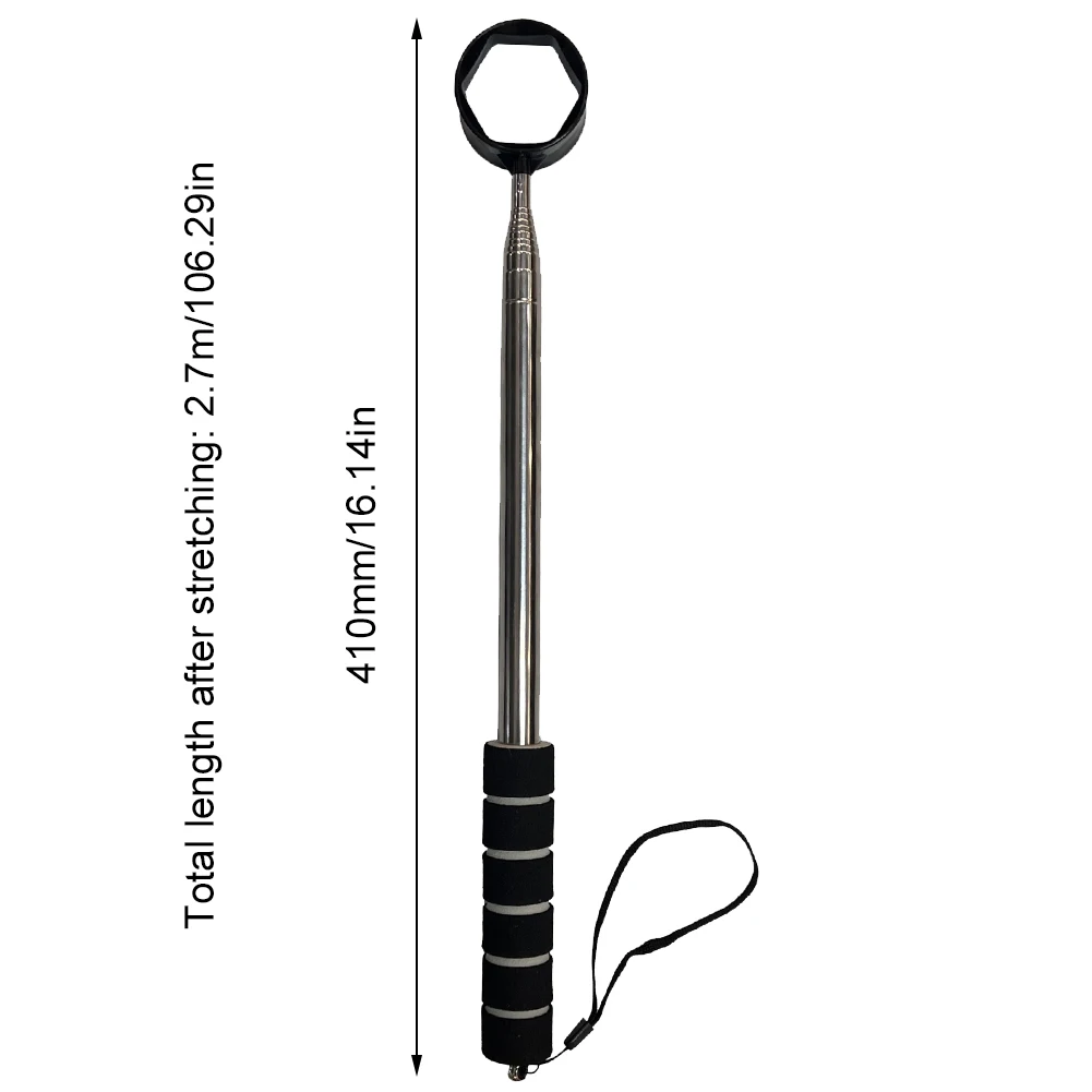 8.86FT Golf Ball Pick Up Tool Stainless Ball Grabber Telescopic Golf Ball Picker Non-Slip Handle Extendable Golf Ball Retriever