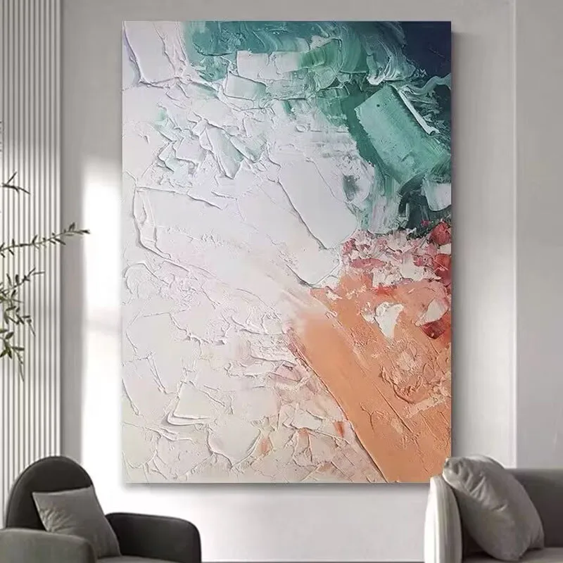 Handmade Oil Painting Texture for Living Room, Sofa Background Decoration, 3D Simple Modern Abstract Bedroom and Dining Room image 4