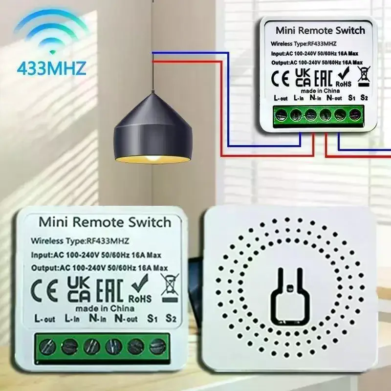 Smart Switch RF 433 MHz Mini DIY Wireless Remote Control Light Switches 16A Relay Receiver Automation Module For Home Led Lamp