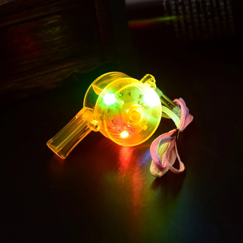 5pc Funny LED Light Up Whistle Bar Recital Glowing Whistles Kids Christmas Birthday Party Small Gifts Glow Party Supplies Toys