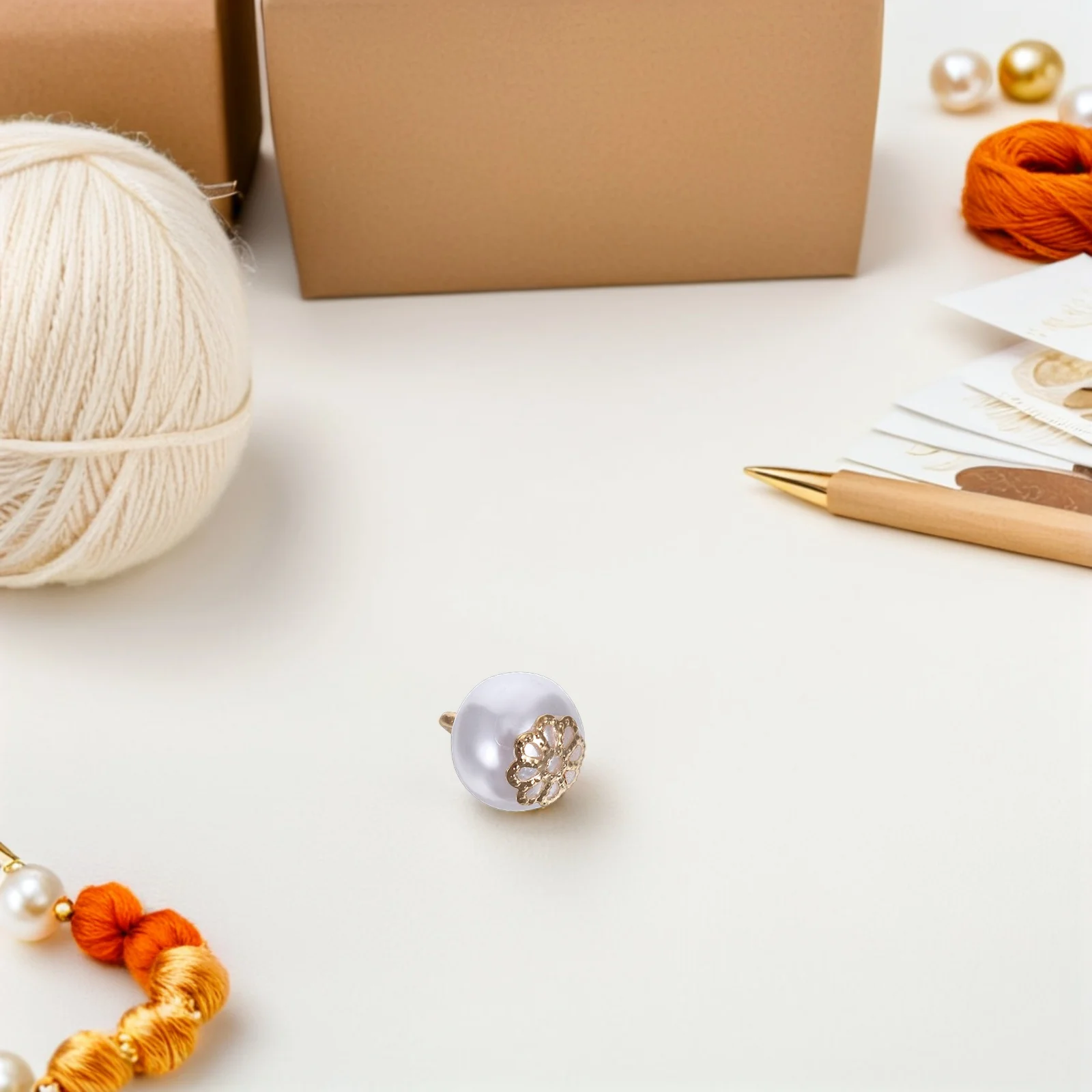 

30Pcs Pearl Buttons Round Faux Pearl Buttons with Metal Shank for DIY Sewing Crafts Clothing Decoration Dress Accessories