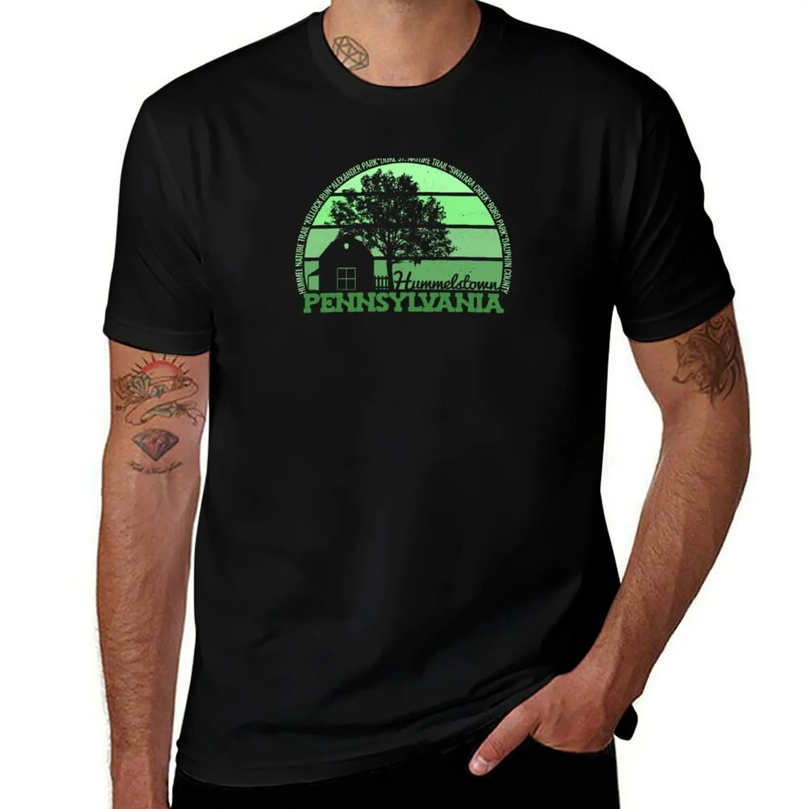 

Hummelstown Pennsylvania Sunset Retro Vintage Local Pride Logo T-Shirt shirts graphic luxury t-shirt mens cotton t shirts