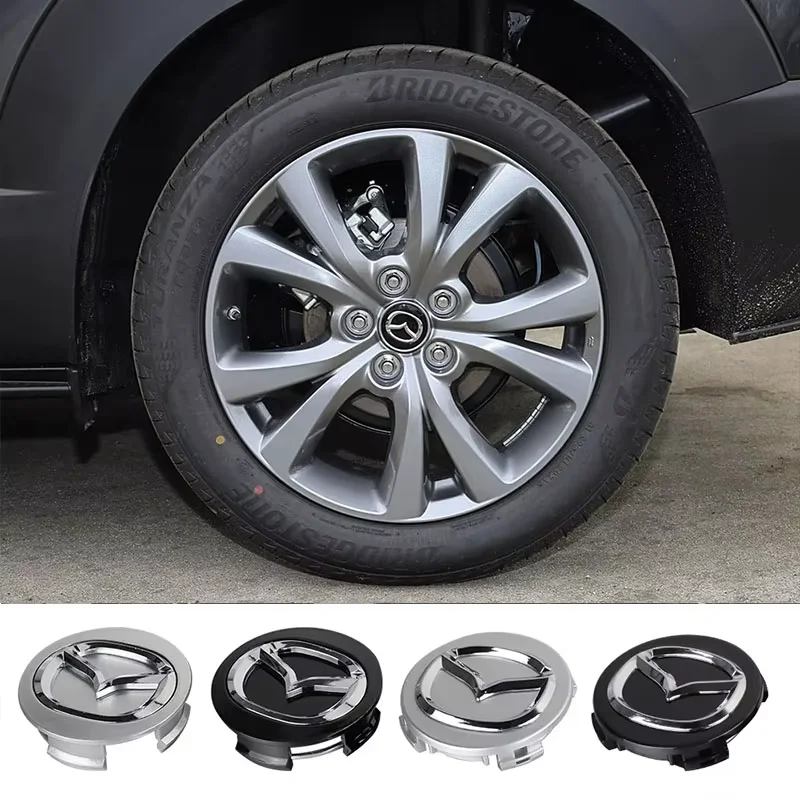 4 Pack 56mm Car Wheel Center Hub Caps for Mazda 3 CX5 CX3 SPEED Axela MS CX30 RX8 CX6 MX5 CX-9 Wheel Cover Accessories