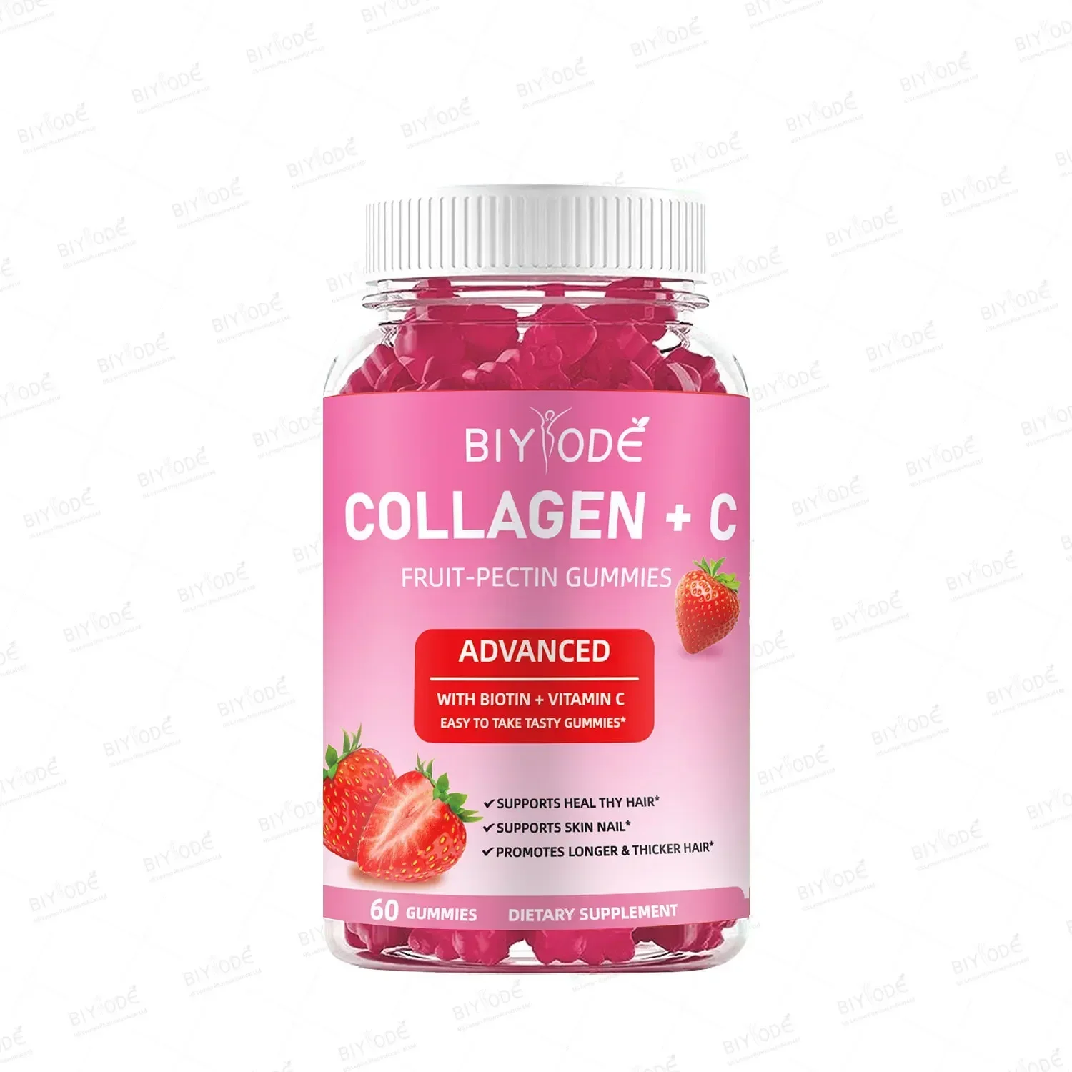 

1 bottle collagen gummies to brighten skin tone supplement vitamins to improve skin sagging health food