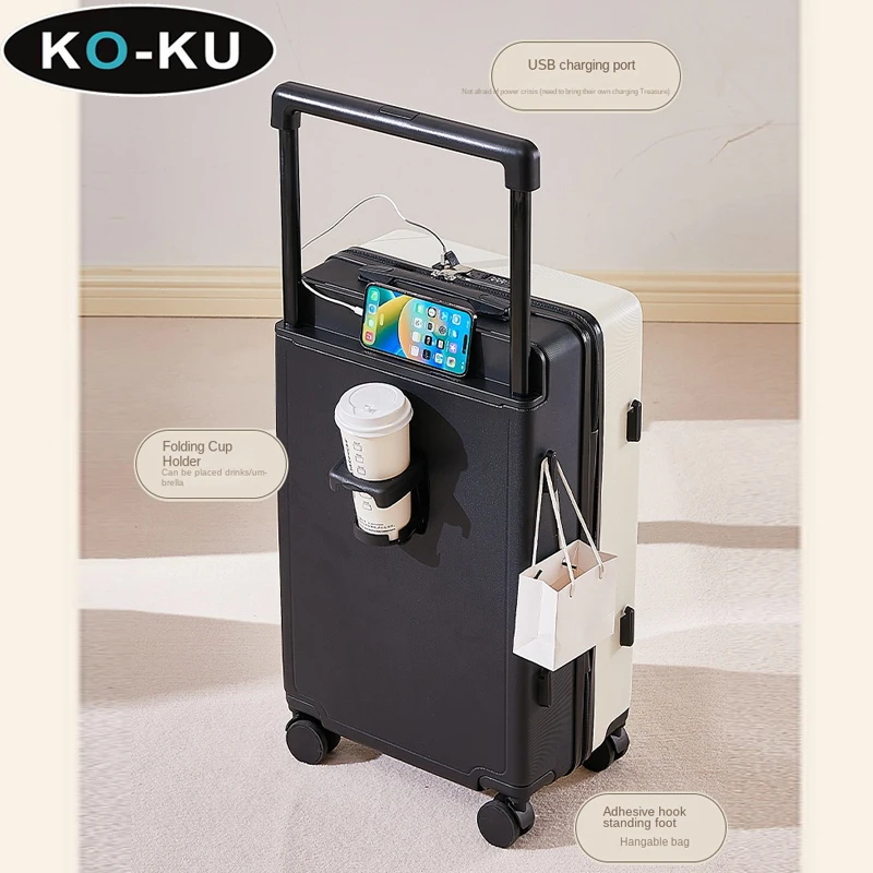 KO-KU 2024 New Suitcase Wide Trolley Large Size Luggage 28 Inch Trolley Case Universal Wheel Suitcase Men's Password Box