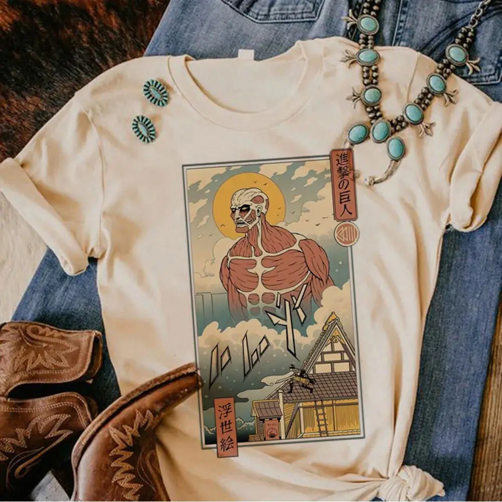 Attack on Titan t shirt teen Y2k Comfortable Colorful kawaii Pastel shirt Colorful University harajuku Pastel graphic