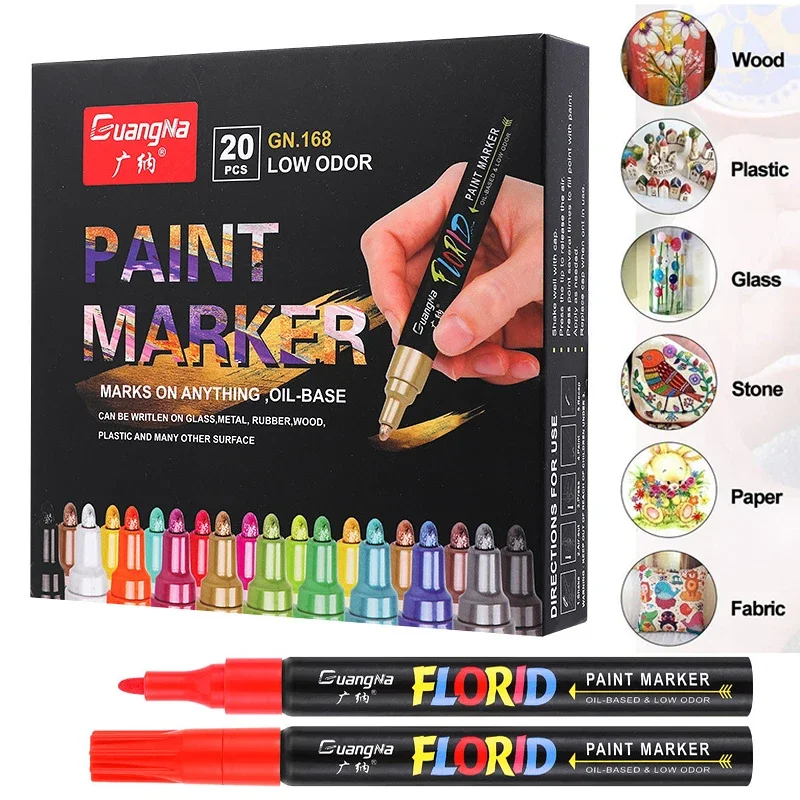 

20 Colors paint markers pen Painting Set Anime hand drawn for Car Tyre Tire Tread CD Waterproof Permanent posca Marker Pens