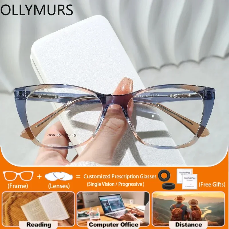 

Очки OLLYMURS для коррекции близорукости, модные, увеличенные, в форме кошачьего глаза, для женщин, с защитой от синего света, фотохромные, с защитой от УФ-излучения, на Рождество