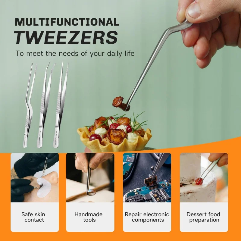 ملاقط من الفولاذ المقاوم للصدأ، ملاقط منقار النسر، مجوهرات، هواية، صناعية، إلكترونية