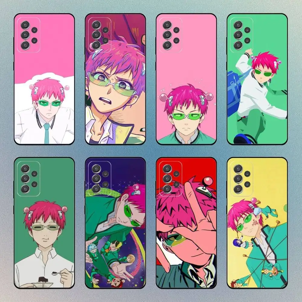 

S-Saiki K-KusuoS Cute Phone Case For Samsung S25,S24,S21,S22,S23,S30,Ultra,S20 Black Soft Case