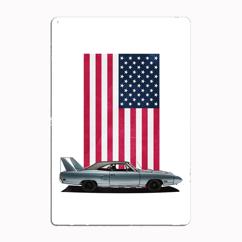 Superbird To The Rescue Car Retro Classic Sports Car Metal Poster Sign Garage Club Custom Wall Decor Tin Room Decor Home Decor