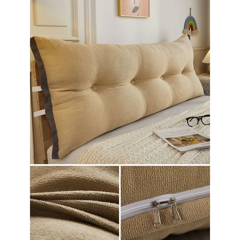 Fixed Strap Bedback Pillow Detachable High Resilience Firm Support Backrest Cushion Student Dormitory Bedroom Bedside Cushion