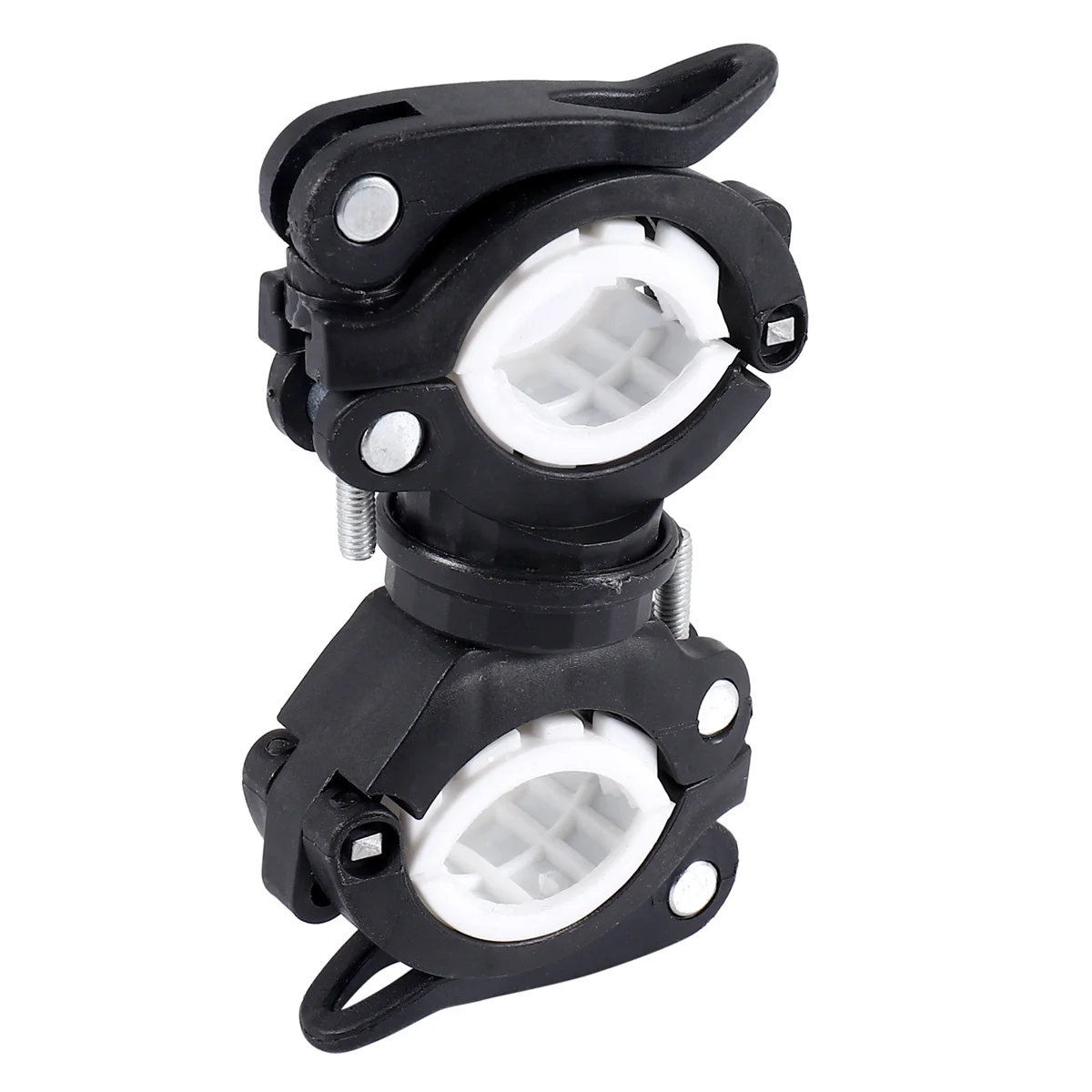 Luce per bici da ciclismo girevole a 360 gradi Doppio supporto LED Torcia anteriore Lampada Pompa Supporto per manubrio Accessori per biciclette Ricco
