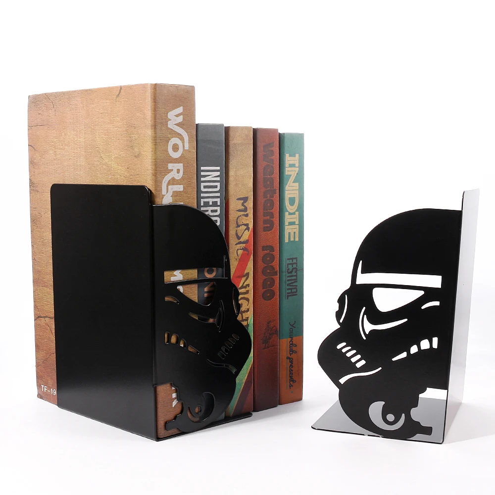 Imagem -05 - Troopers Branco Livro Termina Organizador Book Rack Stand Ferro Bookends Prateleira Livro Pesado Home Desk Papelaria