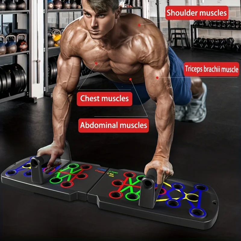 1pc Multifunctional Folding Push-up Board For Home And Gym Workouts - Build Strong Chest Muscles And Improve Overall Fitness