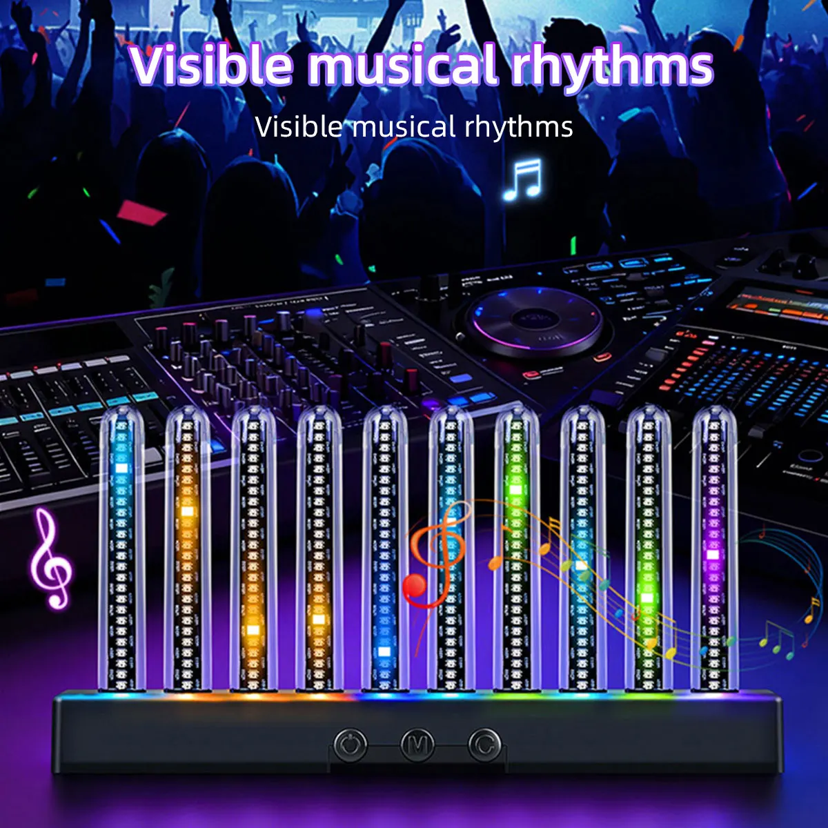 Sound Control Pickup Light Dynamic Gradient RGB Ambient Light Universal Car Air Vent Dashboard Ornament LED Interior Decor Light