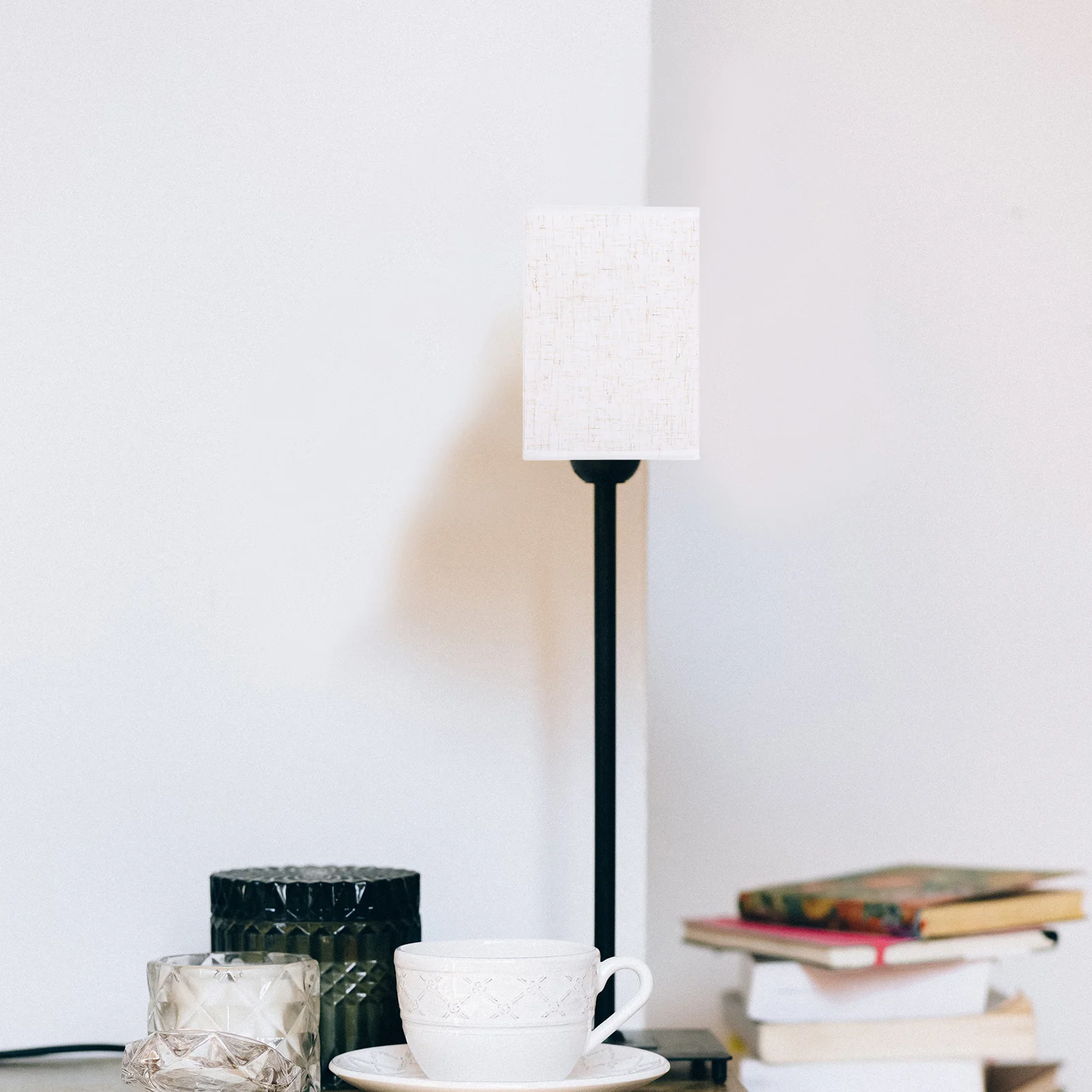 

Modern Lamp Shade Neutral Home Decor Desk Rustic Beige Linen Square Lampshade Replacement