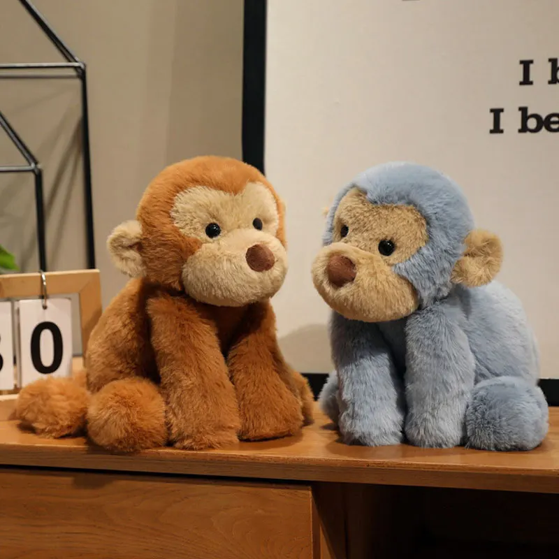 40cm kawaii boneca de pelúcia macaco realista animais de pelúcia brinquedo dos desenhos animados macaco boneca ornamento de mesa presentes de aniversário decoração para casa