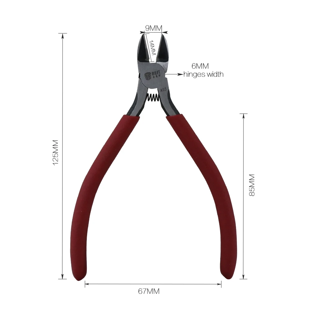 1Piece Diagonal Plier 5 inch Nose Cutting Plier CRV60 Chrome Vanadium Steel Material Mobile Phone Repair Cutters Tool