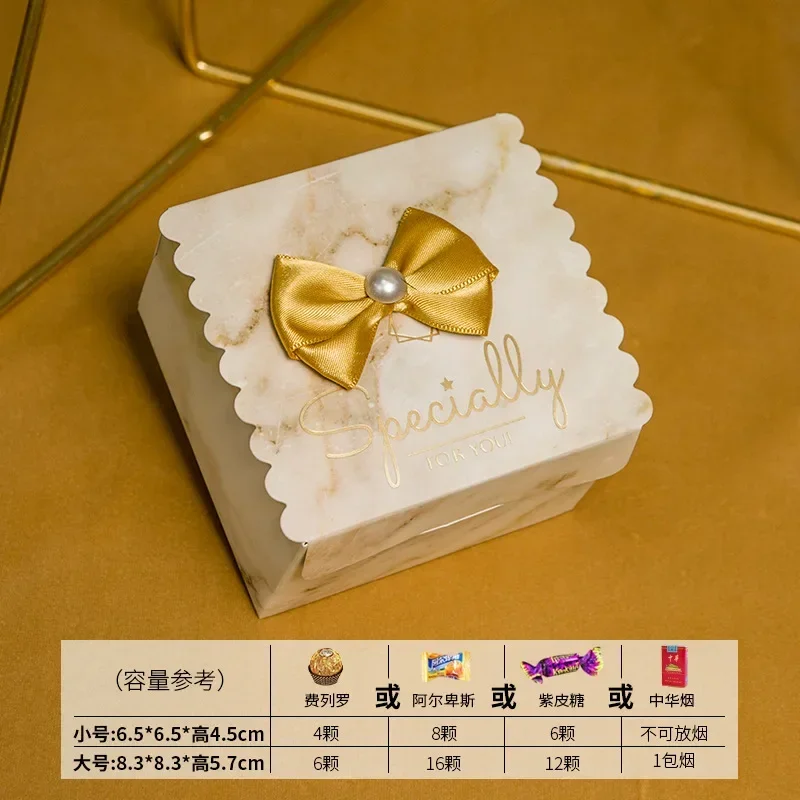 50/20pcs Wedding Favors For Guests In Bulk Navy Blue Marble Gift Box Bonbonniere Candy Treats Party Decorations With Ribbon view 3