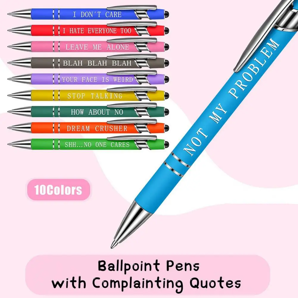 

Signing Pens 10Pcs Practical with Quotes Constant Ink 0.5mm Fine Tip Gel Pens for Office